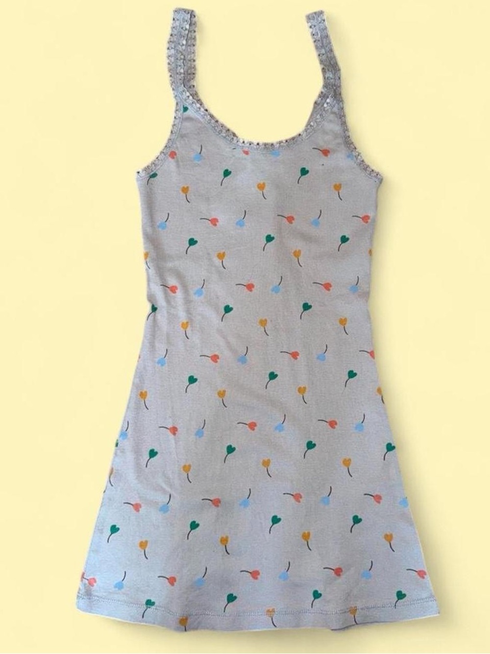 Sweet Child y2k extra long fitted Tank top Floral Fairycore Whimsical Sz SMALL